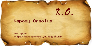 Kaposy Orsolya névjegykártya